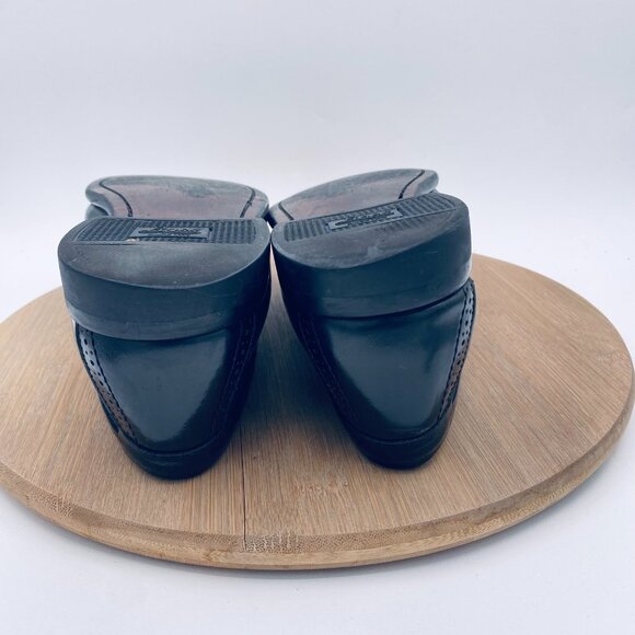 Vintage G H Bass Weejuns Shoes Mens 9.5 Black Leather Tasseled Loafers